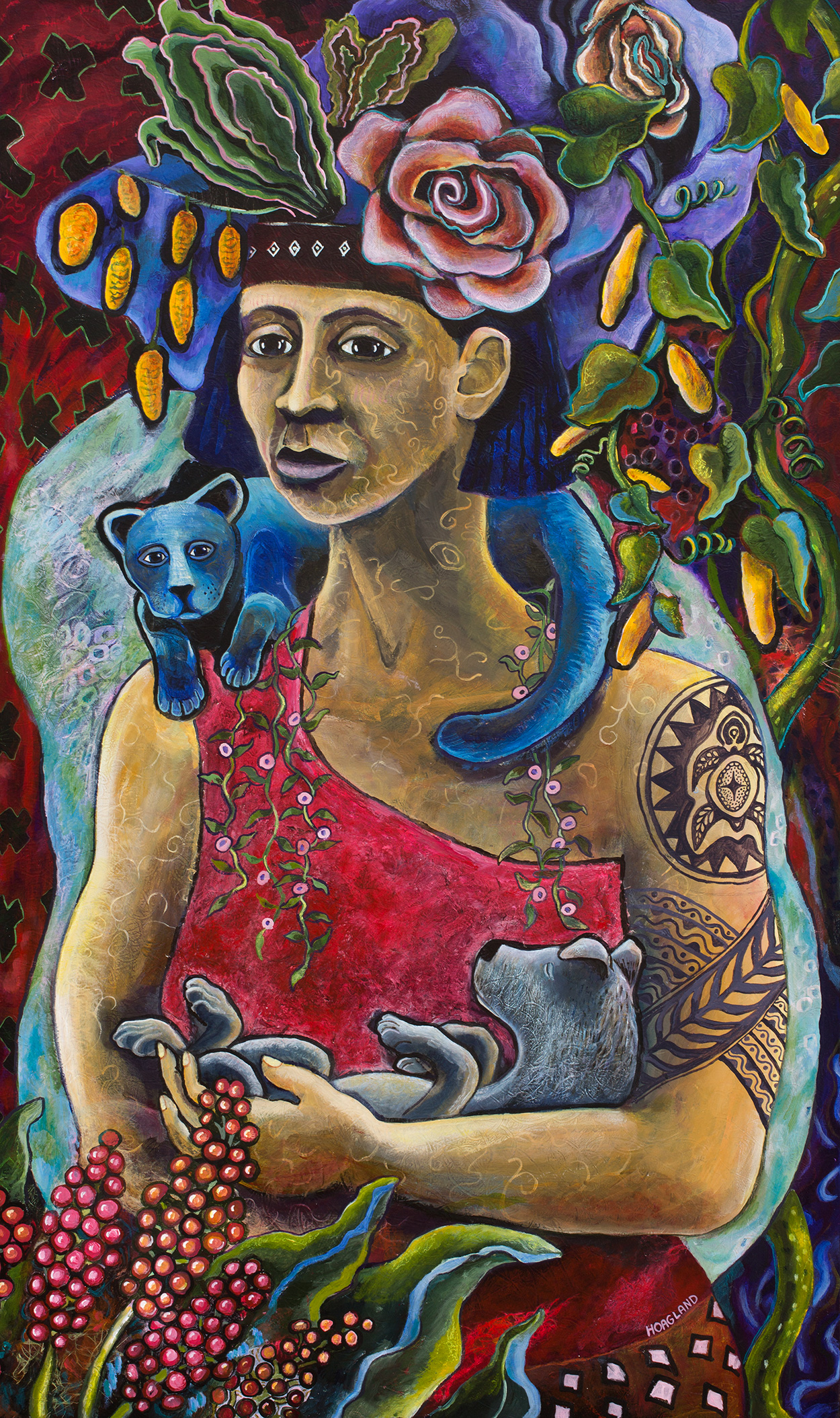 Woman with Wolf Cub